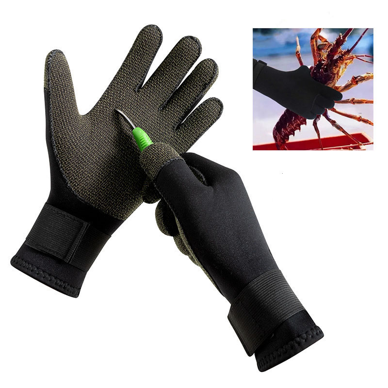 Spearfishing Glove - 3mm kalınlaşmak Kevlar dalış eldiveni çizilmeye