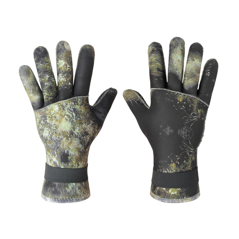 Spearfishing Glove - 3mm Kamuflaj Dalış Eldivenleri Kesilmeye ve